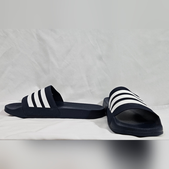 Adidas Adilette Navy and white shower slides men's size 13 - Picture 4 of 11